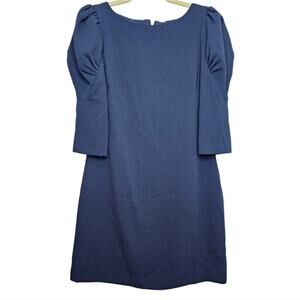 Vince Camuto Women's Puff-Shoulder Navy Shift Dress Size 6